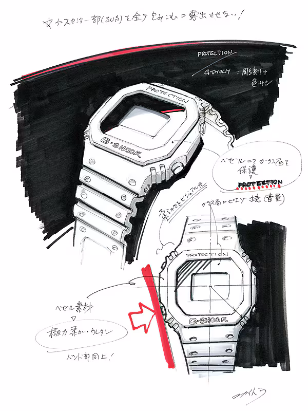 G-SHOCK design sketch history